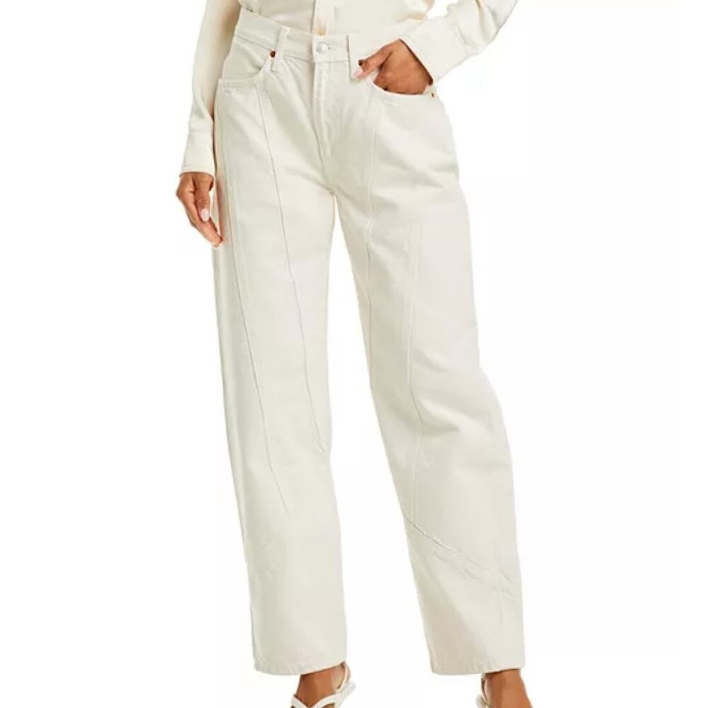 Re/Done Engineered Wide Taper Jeans 29 NWOT Vintage White Barrel Leg High Rise